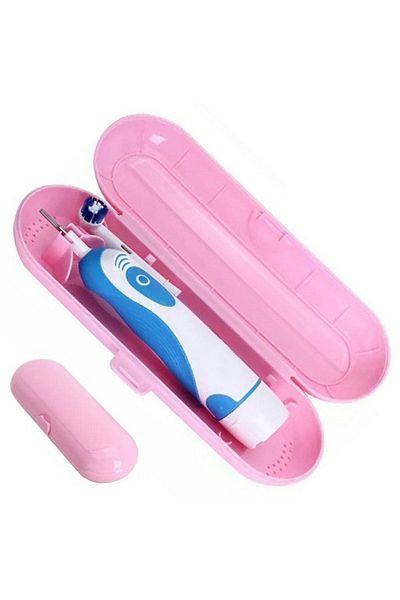 JEWELORA Support - Travel case for electric toothbrush and 2 heads, Pink - Pink