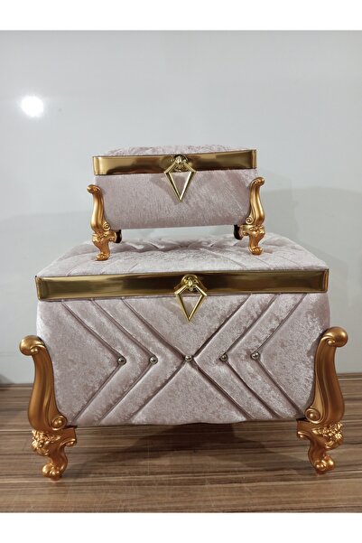 Sandık Dünyası Söz Nişan Bohça Gelin Damat Çeyiz Sandığı 2li 0655