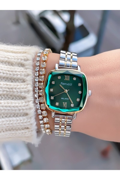 Ferrucci FERRUCCİ MİLANO ÇELİK KORDON KADIN KOL SAATİ+BİLEKLİK HEDİYELİ