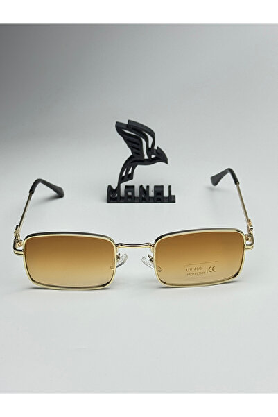 MONAL Miuw Coffee Sunglasses Gold Rectangular Frame Gradient Glass 51 Ekartman