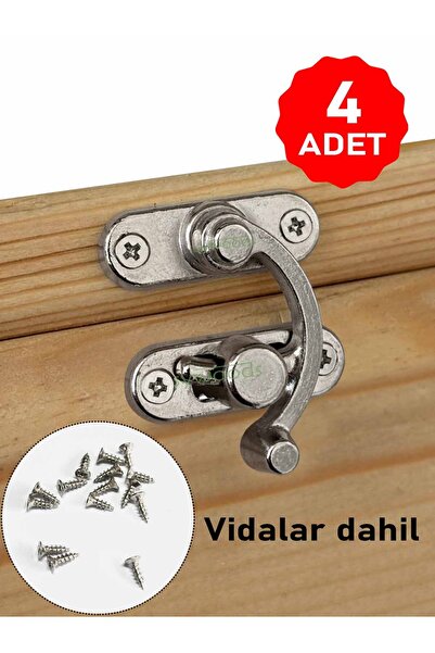 sywoods Orta Boy Yay Gözü Kancalı Kilit Nikel 4 Adet 28x33 mm