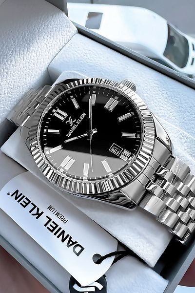 Daniel Klein Exclusive Men's Wristwatch 3 Atm Waterproof Silver Color Steel Cord Bracelet Gift Dke2028c3