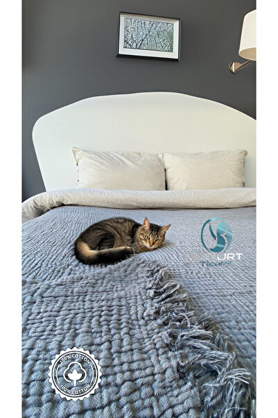 TruyTowel %100 PAMUKLU TEK KİŞİLİK MÜSLİN PİKE ÇAĞLA YEŞİLİ