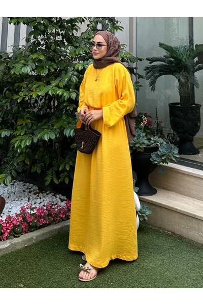 Moda Lippa Κίτρινο Φαρδύ Σετ με Φούστα Μουσελίνας