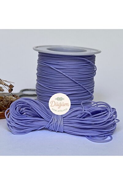 Düğüm Hobi Atölyesi 0.8 mm Lila Paracord Paraşüt İpi 1 Metre Bileklik Tesbih Kolye Makrome Halhal Takı Tasarım İpi