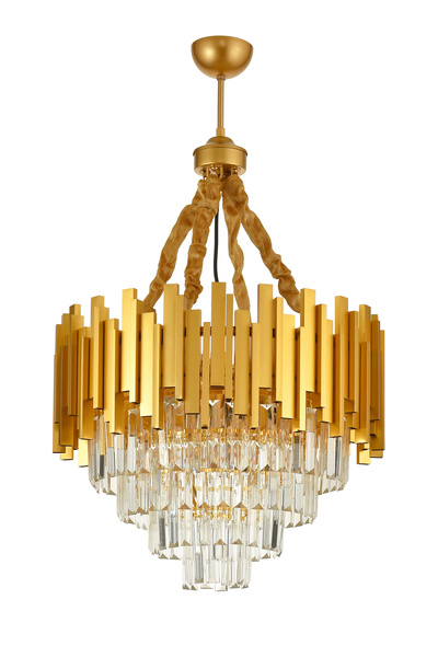 Avizemoda Sima 50 Cm'lik Kristal Cam Taşlı Lüks Avize - (sarı Yaldız)