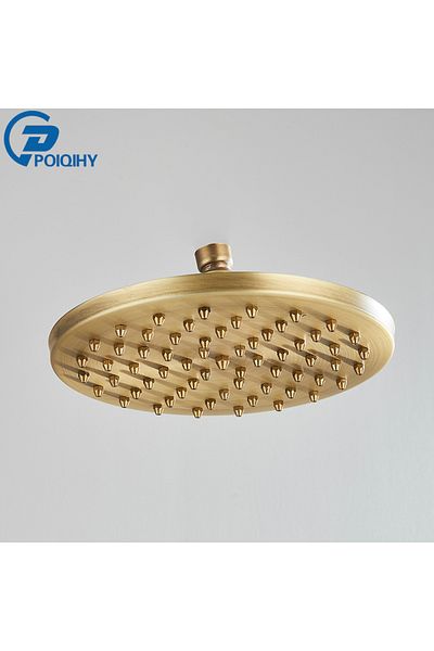 Choice 8 Inch Antique Brass 01 Poiqihy Brass Golden Rainfall Shower Head Shower Faucet Head Bathroom Replac