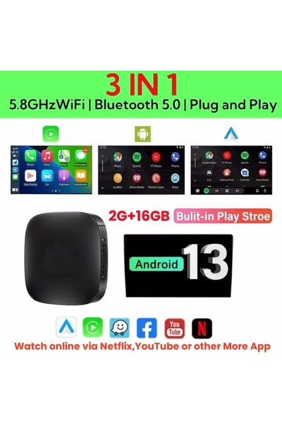Choice 3 في 1 2G 16G 2024 Android 13 Carplay Box Android Auto Wireless Smart ...