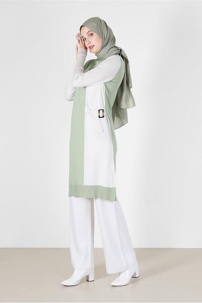 Alvina BIRD DETAILED 2-COLOR KNITWEAR TUNIC 42105