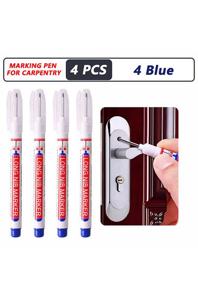 Choice 4 Blue 8pcs/set 20mm Deep Hole Long Nib Head Markers For Metal Perforating Pen Waterproof Bathroom W
