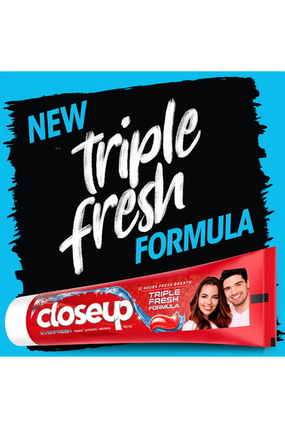 Closeup Triple Ever Fresh Formula Gel Red Hot Toothpaste 120 ml Long-lasting Fresh Breath & Oral Care