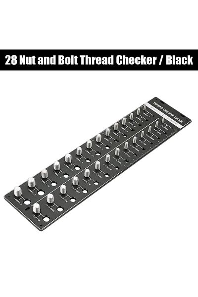 Choice Black Nut And Bolt Thread Checker 28 Metric And Standard Thread Measuring Gauge Precise Screw Size A