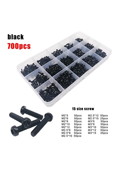 Choice black 700pcs 300/700/1160pcs M2 M2.5 M3 M4 Black White Nylon Plastic I...