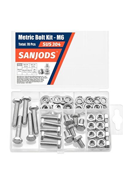 Choice1 مجموعة مسامير M6 - 70 قطعة M4 M5 M6 مجموعة مسامير مترية من الفولاذ ال...