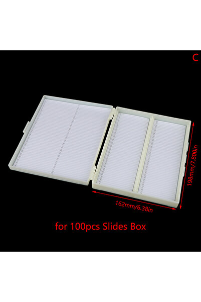 Choice صندوق تخزين شرائح زجاجية للمجهر البلاستيكي 25/50/100 قطعة حامل شرائح ب...