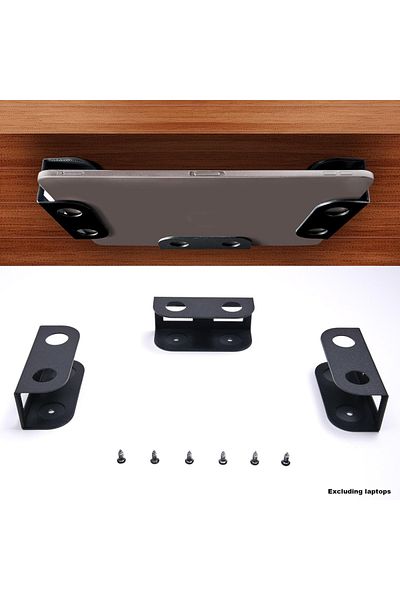 Choice black Under Desk Laptop Mount, Metal Under Desk Shelf Holder for Laptop, Mac Mini, Macbook, Keyboard