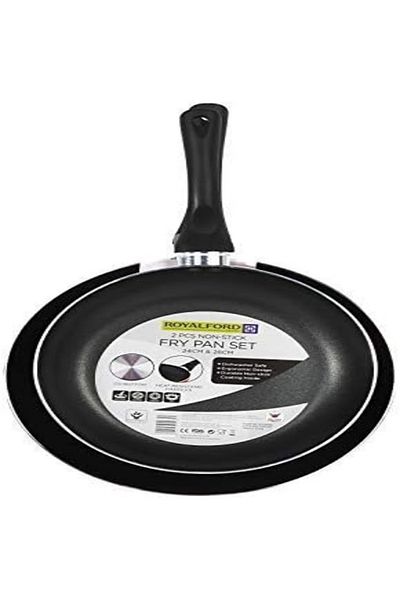 Chefline Aluminium Fry Pan, 24 cm, XF24R Lightweight Non-Stick Frying Pan for Everyday Cooking