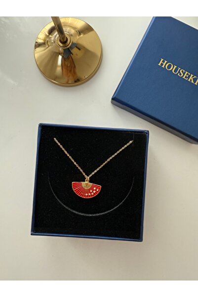 HOUSEKİ Çelik Mineli Yelpaze Kolye