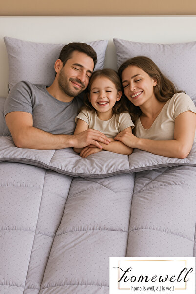 homewell %100 SAF BAMBU HİPOALERJENİK ÇİFT KİŞİLİK UYKU SETİ GRİ
