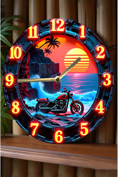 kutuTR Silent Round Wooden Wall Clock, Quartz Movement 3D Look 2D Clock Sdw051