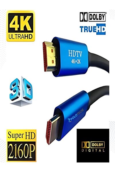POLOTECH 1.5 METRE 4K ULTRA HD 2.0V ALÜMİNYUM BAŞLIK ALTIN UÇLU HDMİ KABLO