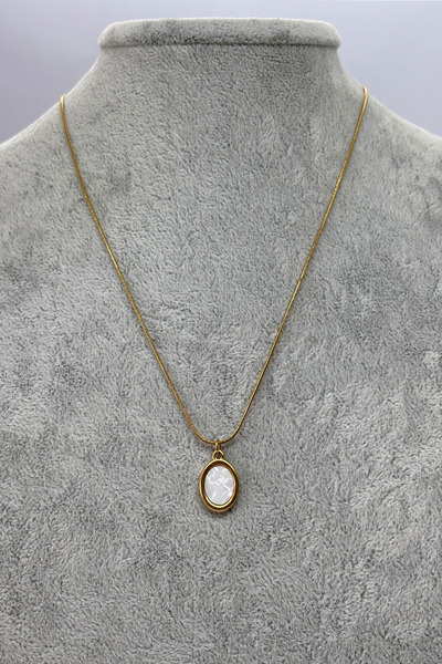 Espavas Stainless Tarnish Steel & Gold Color Charmed Women's Chain Necklace