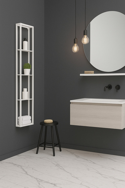 lyla concept رف حائط معدني للحمام والمطبخ والمدخل باللون الفيروزي