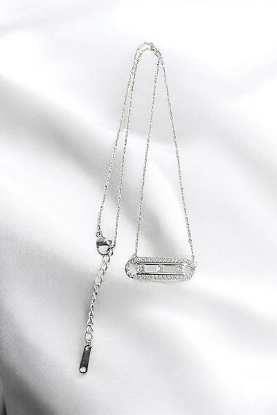 özgül takı ve tasarım Stainless Steel Silver Color Messika Women's Necklace
