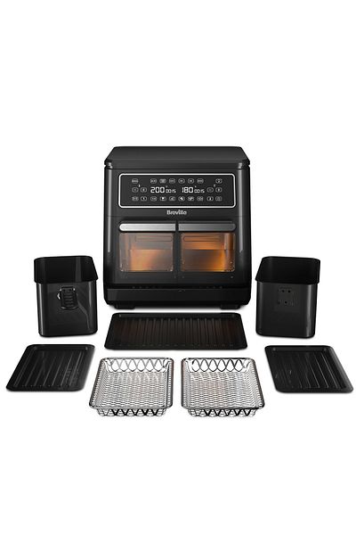 Breville Airfryer, friteuză dublă cu aer cald, Breville, Halo Flexi, Digital, 11L
