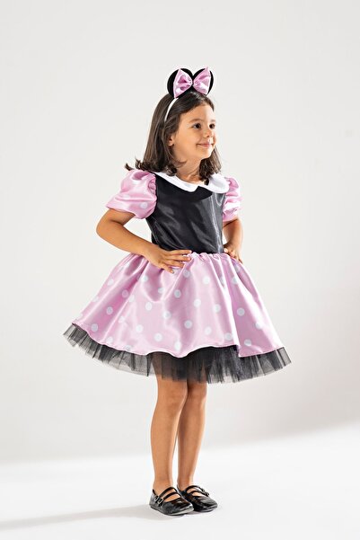 YAĞMUR KOStütüM Minnie Mouse Kız Çocuk Pembe Doğumgünü Elbisesi & Parti Kostümü