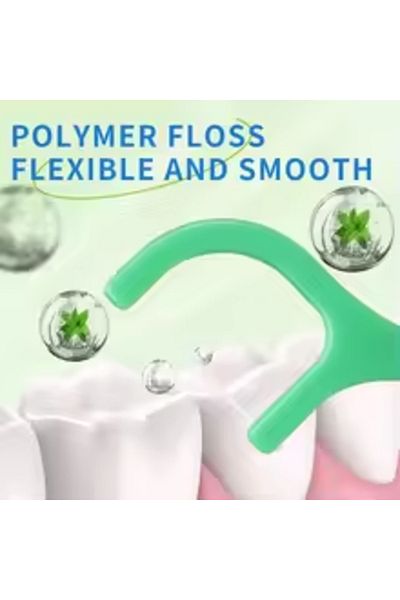 Choice 100pcs Mint Dental Floss Toothpicks Ultrathin Peppermint Plastic Picks Safe High-grade