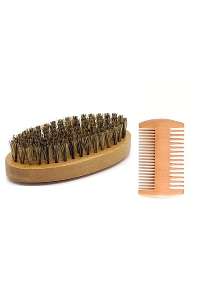 Choice 1 Brush 1comb Brown Men's Shaving Brush Set Boar Bristle Portable Barber Natural Beard Brush Comb Sc