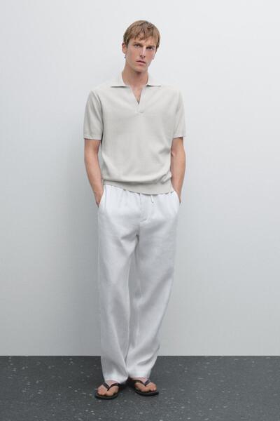 Massimo Dutti Triko V yaka polo t-shirt