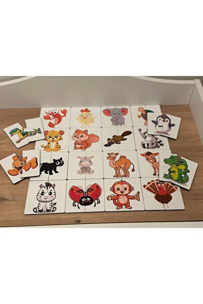 Bellacasa بطاقة ألغاز مطابقة الحيوانات، لعبة تعليمية للألغاز، لعبة تعليمية مو...