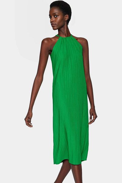PayBuy Stylish Pleated Midi Dress Comfortable Fit Knitted Fabric Summer Casual Premium Quality Durable Material
