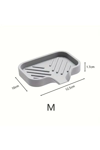 Choice 12.5x10cm Kitchen Soap Tray, Silicone Sponge Holder Sink Organizer, Silicone Soap Holder For Bathroo
