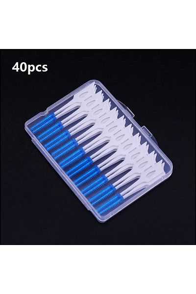 Choice C623-blue 40pcs 40/120pcsinterdental Brush Soft Silicone Adaptive Interdental Brush Space Brush Orth