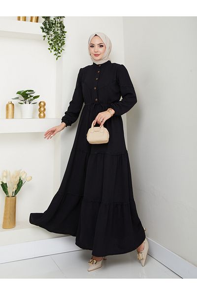 HARMAN BUTİK Λινό Φόρεμα Hijab - Γυναικείο Δαντελένιο