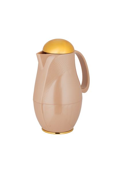 ALSAIF Deva Coffee And Tea Vaccum Flask In Brown/gold / Leak-proof And Keeps Drinks Hot 1 Liter