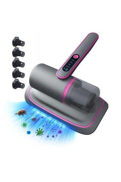 LUDORA Aspirator De Mana, Antiacarieni, Lumina Uv, Putere De Aspirare Mare De 12000pa, Filtru Hepa