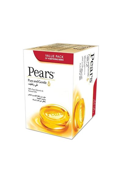 Pears Pure and Gentle Soap 4 x 125g – Mild, Natural Skincare for Sensitive Skin