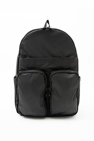Sanmorris Unisex Black Laptop Backpack - Compartment, Water Resistant, Crinkle Fabric
