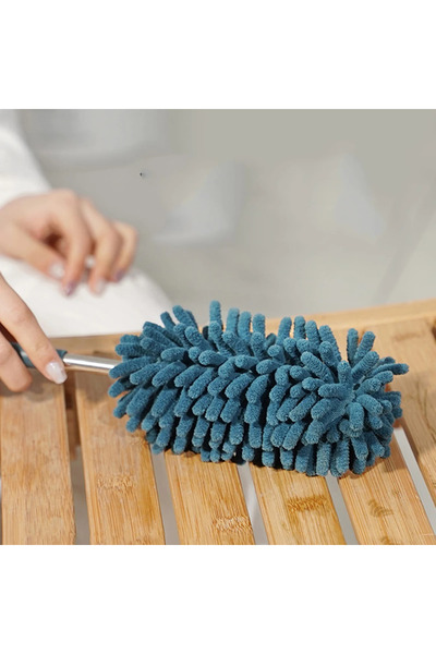 Choice أزرق داكن، قطعة واحدة، منفضة ريش بمقبض قابل للتمديد، فرشاة غبار تلسكوبية، فرشاة شبكة العنكبوت، صائدة للعث والفجوة