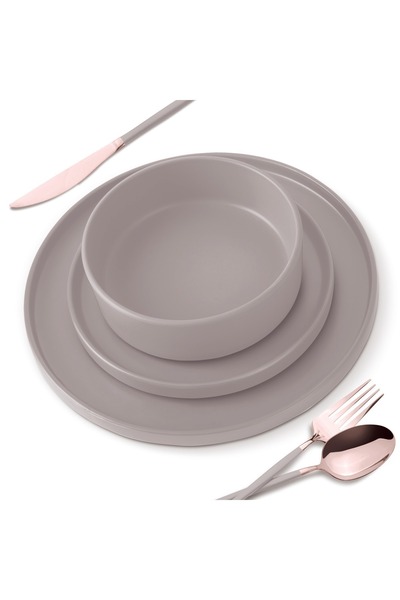 Berlinger Haus Set Farfurii 18 Piese Taupe Berlinger Haus Bh 10006