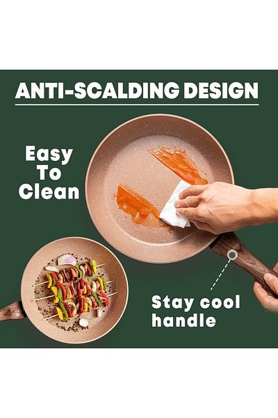 Chefline Granite Coated Aluminum Fry Pan, 24 Cm, F24g – Durable Non-stick Granite Frying Pan