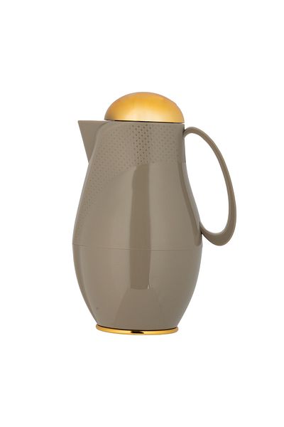 ALSAIF Deva Coffee And Tea Vaccum Flask In Grey/gold / Leak-proof And Keeps Drinks Hot 1 Liter