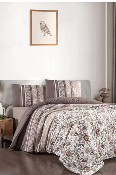 Kristal By Taç Crystal Terry Cotton Double Duvet Cover Set Pearl Brown