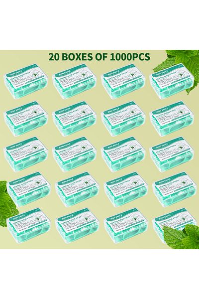 Choice 1000pcs 100/250/500/1000pcs, Mint Flavored Dental Floss Stick, 50pcs/box, Cleaning Tool For Interden