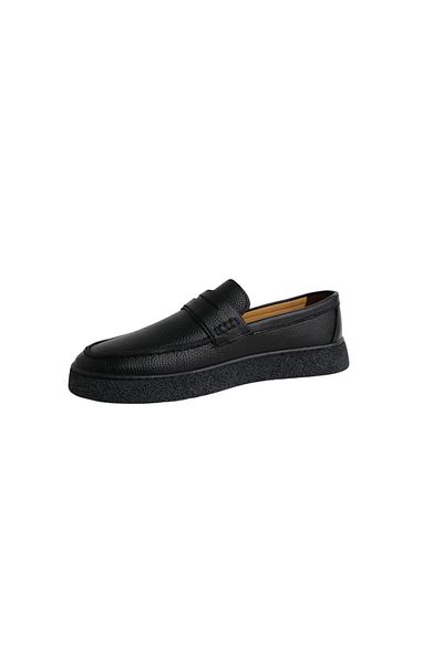 Greyybull Shoes Μαύρα ανδρικά παπούτσια casual από γνήσιο δέρμα, παπούτσια Loafer, ελαφριά παπούτσια