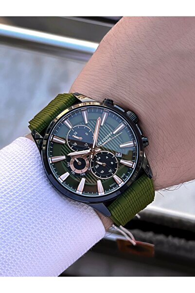 Lee Cooper Yeşil Silikon Kordon Iç Fonksiyonları Aktif 5 Atm Suya Dayanıklı Erkek Kol Saati